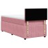 Cama box spring con colchón terciopelo rosa 80x200