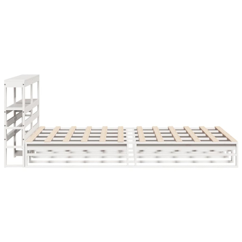 Estructura de cama sin colchón madera de pino blanca 140x200