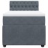 Cama box spring con colchón terciopelo gris oscuro 80x200