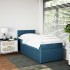 Cama box spring con colchón terciopelo azul 90x190