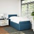 Cama box spring con colchón terciopelo azul 90x190