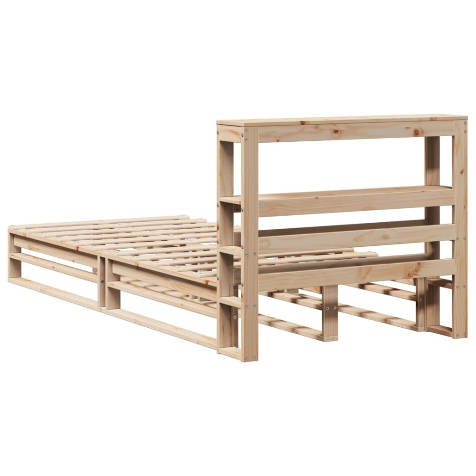Estructura de cama sin colchón madera maciza de pino 90x190