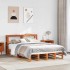 Cama sin colchón madera maciza de pino marrón cera 140x190