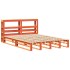 Cama sin colchón madera maciza de pino marrón cera 140x190