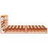 Cama sin colchón madera maciza de pino marrón cera 140x190