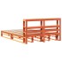 Cama sin colchón madera maciza de pino marrón cera 140x190