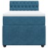 Cama box spring con colchón terciopelo azul 100x200