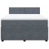 Cama box spring con colchón terciopelo gris oscuro 160x200