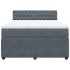 Cama box spring con colchón terciopelo gris oscuro 160x200