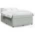 Cama box spring con colchón terciopelo gris claro 160x200