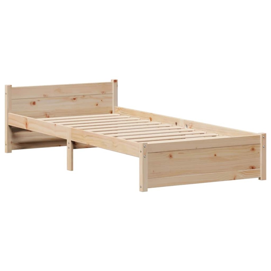 Estructura de cama sin colchón madera maciza pino 75x190