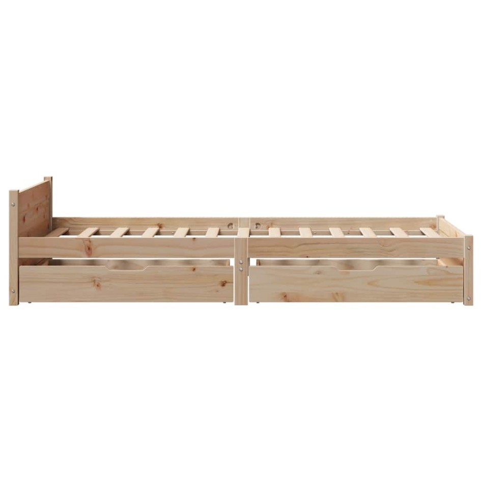 Estructura de cama sin colchón madera maciza pino 75x190