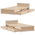 Estructura de cama sin colchón madera maciza pino 75x190