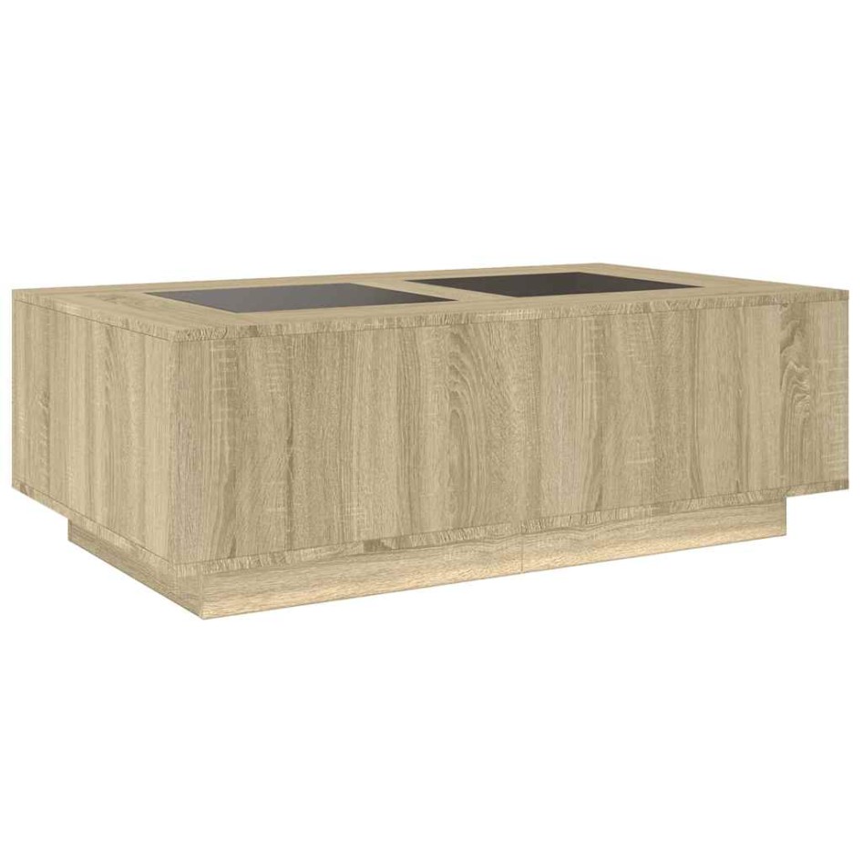 Mesa de centro con Infinity LED roble Sonoma 116x69x40