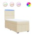 Cama box spring con colchón tela color crema 80x200