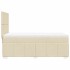 Cama box spring con colchón tela color crema 80x200