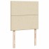 Cama box spring con colchón tela color crema 80x200