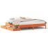 Cama sin colchón madera maciza de pino marrón cera 200x200