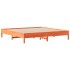 Cama sin colchón madera maciza de pino marrón cera 200x200
