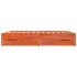 Cama sin colchón madera maciza de pino marrón cera 200x200