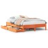 Cama sin colchón madera maciza pino marrón cera 150x200