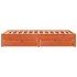 Cama sin colchón madera maciza pino marrón cera 150x200