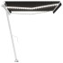 Toldo retráctil manual con LED gris antracita 450x300