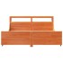 Cama sin colchón madera maciza de pino marrón cera 200x200