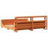 Cama sin colchón madera maciza de pino marrón cera 200x200