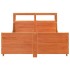 Cama sin colchón madera maciza de pino marrón cera 140x200