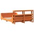 Cama sin colchón madera maciza de pino marrón cera 140x200