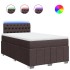 Cama box spring con colchón tela marrón oscuro 120x200