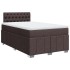 Cama box spring con colchón tela marrón oscuro 120x200