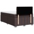 Cama box spring con colchón tela marrón oscuro 120x200