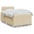 Cama box spring con colchón tela color crema 120x200