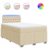 Cama box spring con colchón tela color crema 120x200