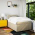 Cama box spring con colchón tela color crema 120x200