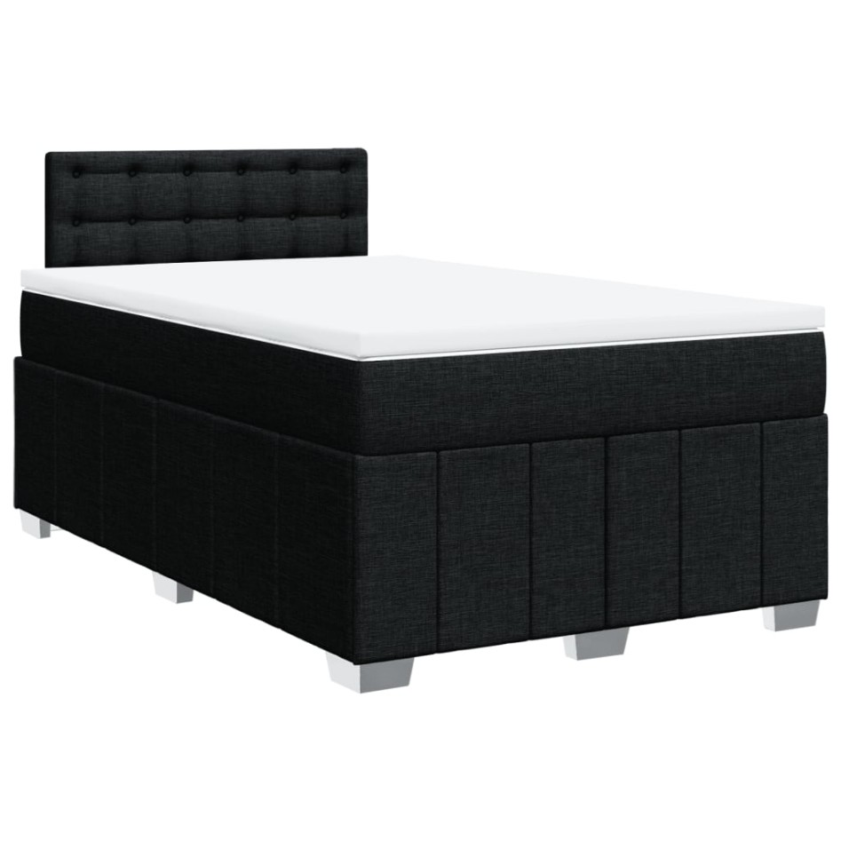 Cama box spring con colchón tela negro 120x200