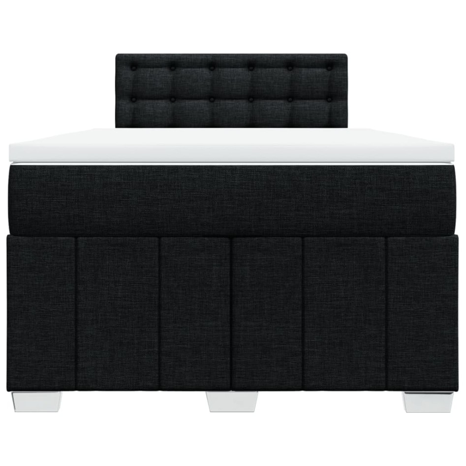 Cama box spring con colchón tela negro 120x200