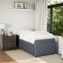 Cama box spring con colchón terciopelo gris oscuro 90x190