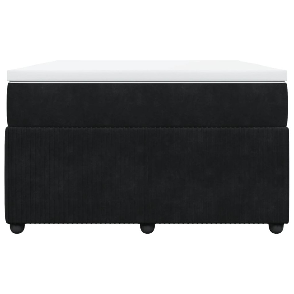 Cama box spring con colchón terciopelo negro 120x190