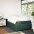 Cama box spring con colchón terciopelo verde oscuro 120x200