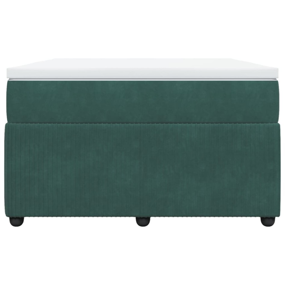 Cama box spring con colchón terciopelo verde oscuro 120x200