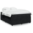 Cama box spring con colchón terciopelo negro 140x190 cm