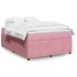 Cama box spring con colchón terciopelo rosa 140x200