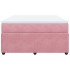 Cama box spring con colchón terciopelo rosa 140x200