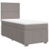 Cama box spring con colchón tela gris taupe 80x200