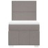 Cama box spring con colchón tela gris taupe 80x200