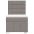 Cama box spring con colchón tela gris taupe 80x200