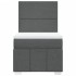 Cama box spring con colchón tela gris oscuro 90x190